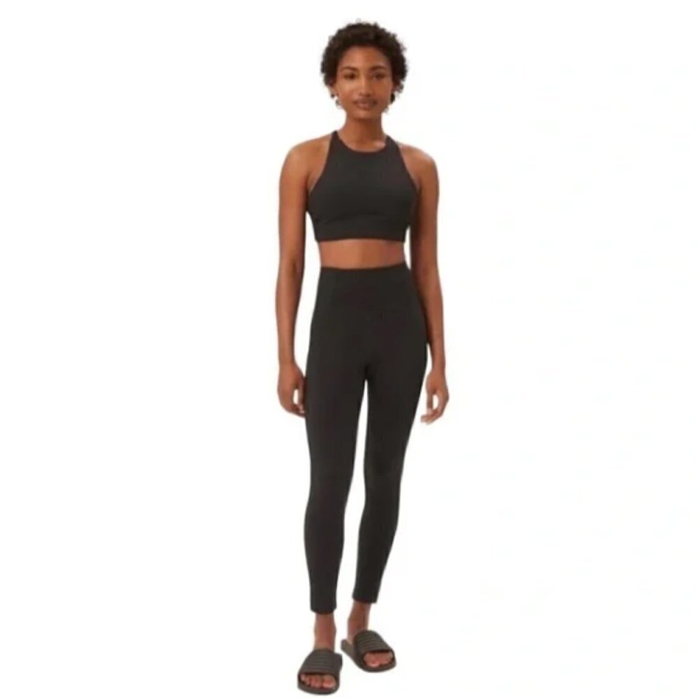 Girlfriend Collective Black Compressive High-Rise Legging 7/8 Size S